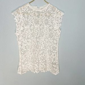Velvet Graham & Spencer Crochet Top White Medium Embroidery